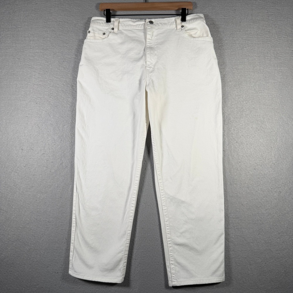 Vintage Levis 550 White‎ Relaxed Fit Tapered Leg Jeans Womens 34x27 Made in USA